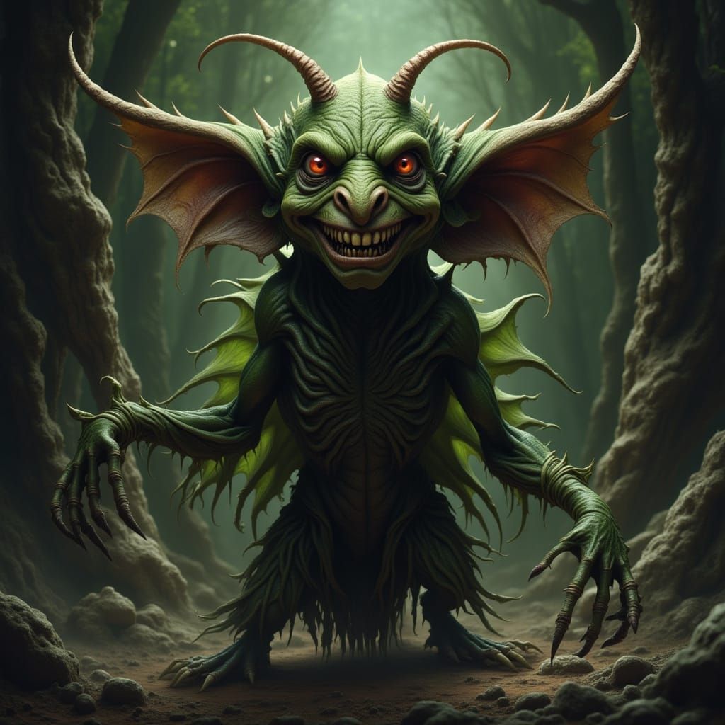 Goblin Interrogator in Shadows, Lit by Cursed Flux