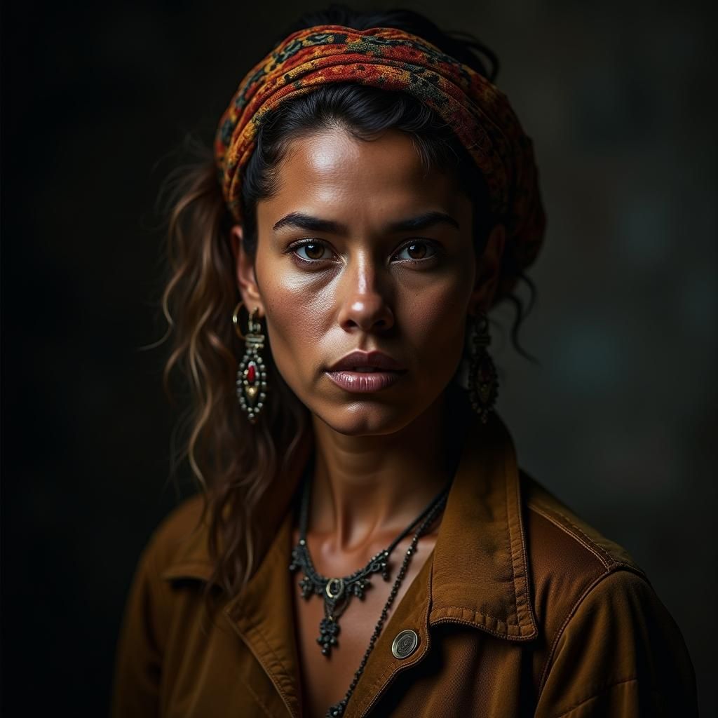 Powerful Mining Woman in High-Fashion Editorial Style