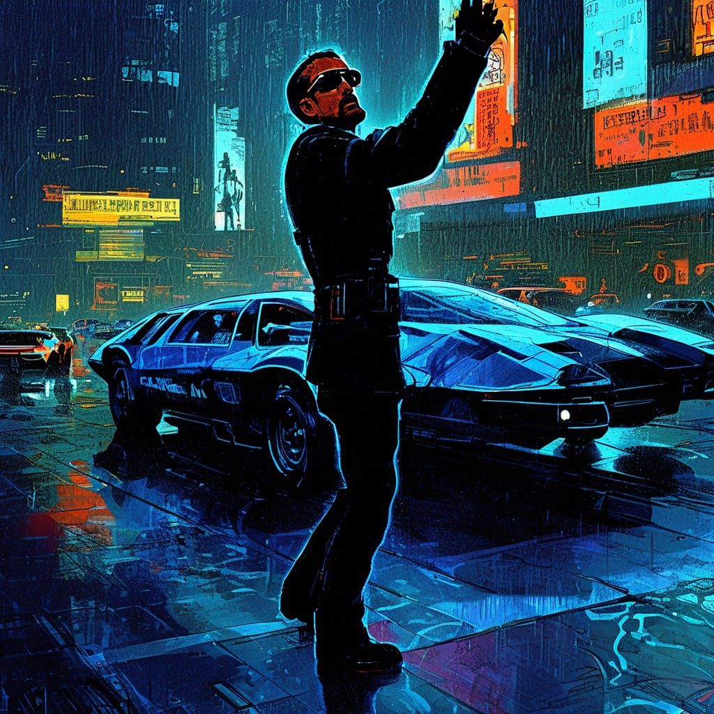 Dystopian Cyberpunk Cityscape at Night