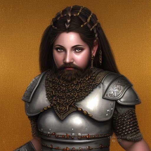 Dwarf Cleric with Braided Beard: Fantasy Art