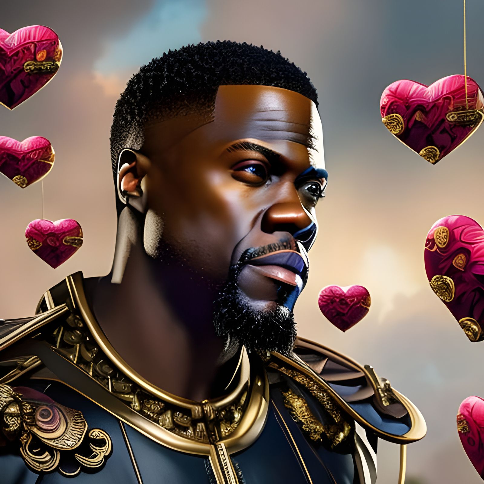 Kevin Hart as Cupid in Rococo Style