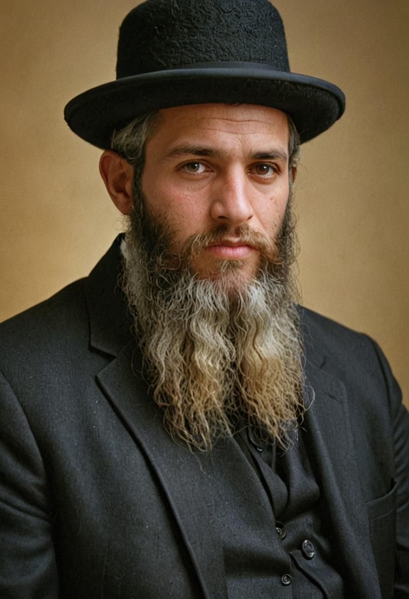 Hasidic Man Portrait in Hyperrealistic Style