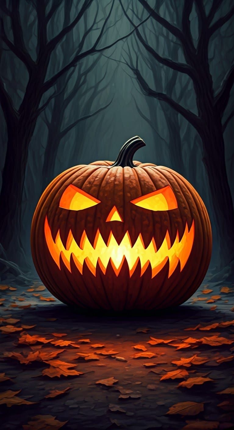 Eerie Jack-o-Lantern in Gothic Fantasy Style