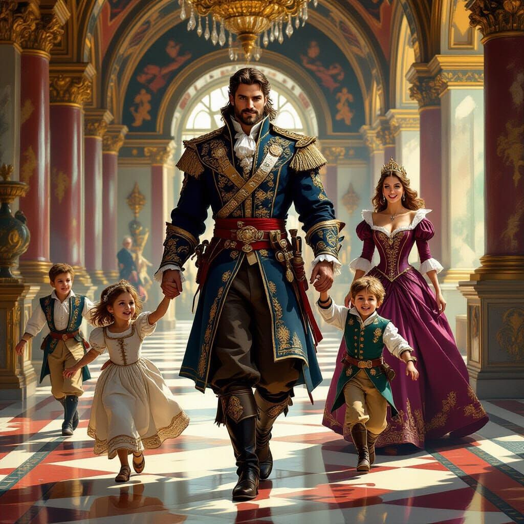 Royal Family Portrait in Fantasy Style