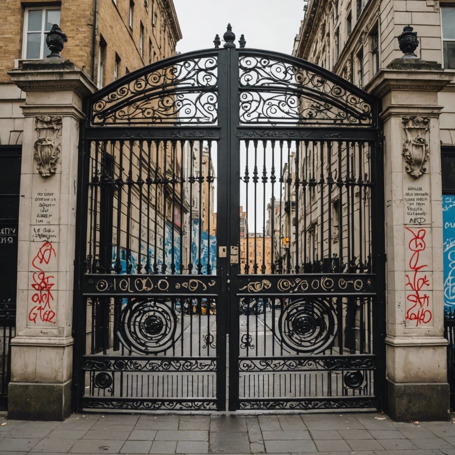 Metropolitan Gate with Brilliant Graffiti Art