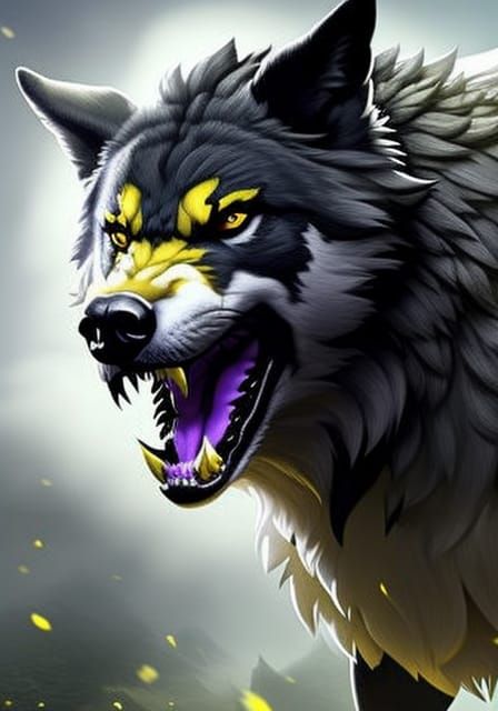 Werewolf in Splash Art Style