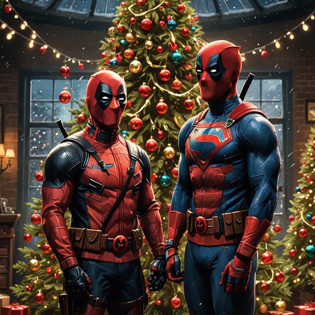 Deadpool and Superman Celebrate Christmas: Concept Art