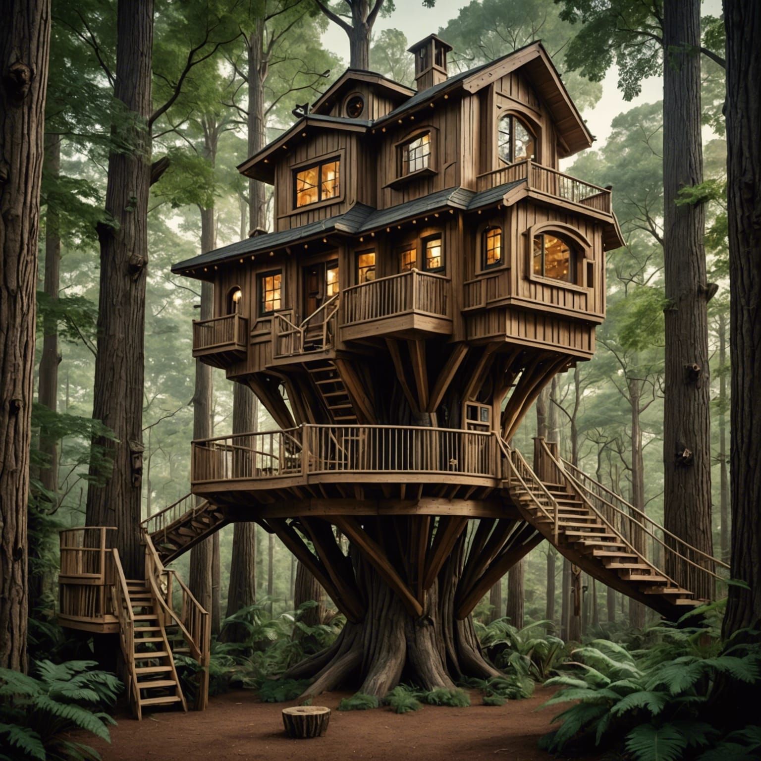 Star Wars Inspired Treehouse: Hyperrealistic Cinematic Desig...