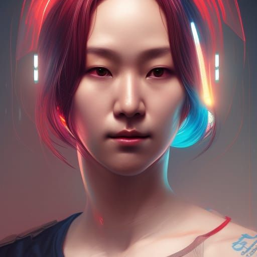 Korean Cyberpunk Girl Portrait in 8k Resolution