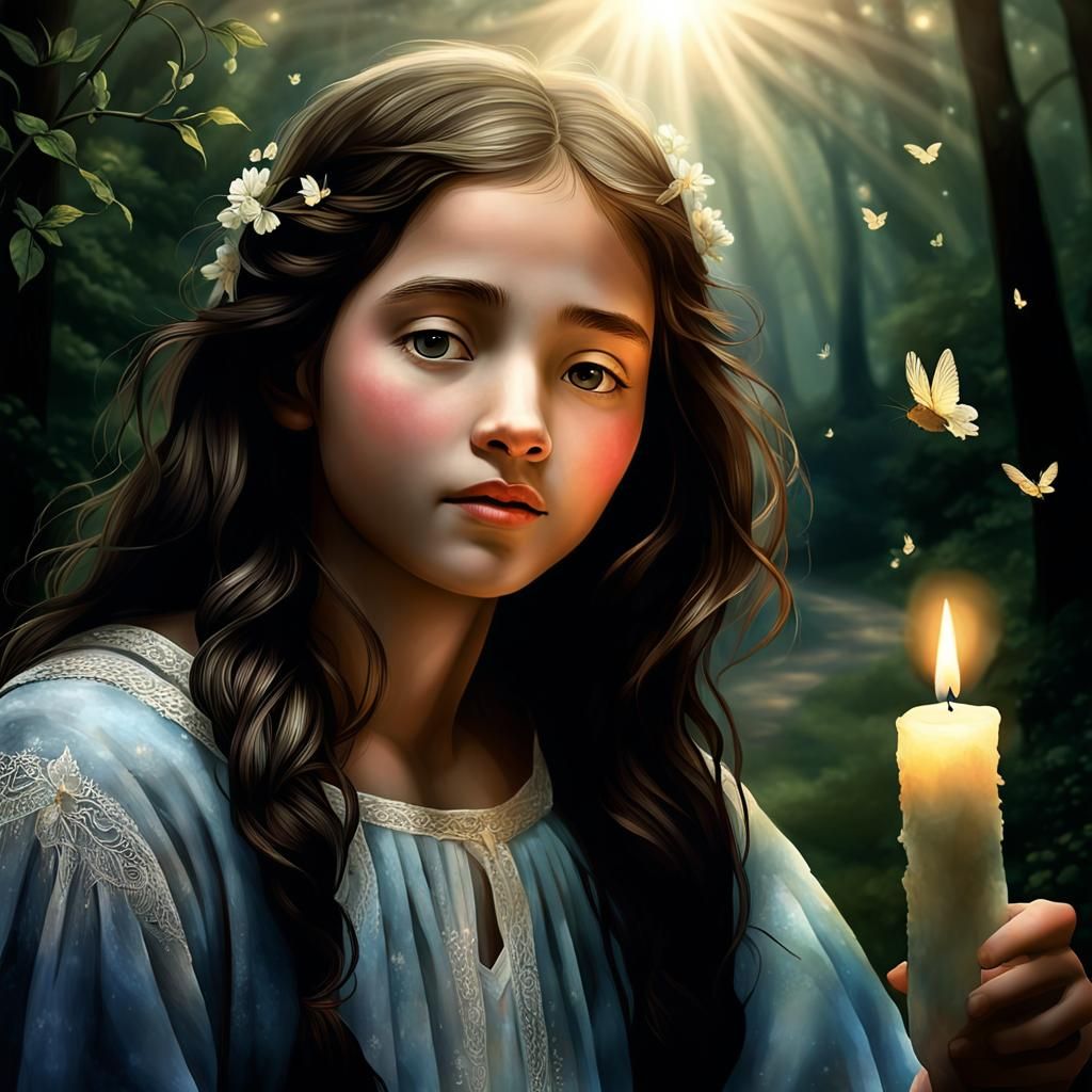 Candle Burns Brightly Amidst Mysterious Shadows