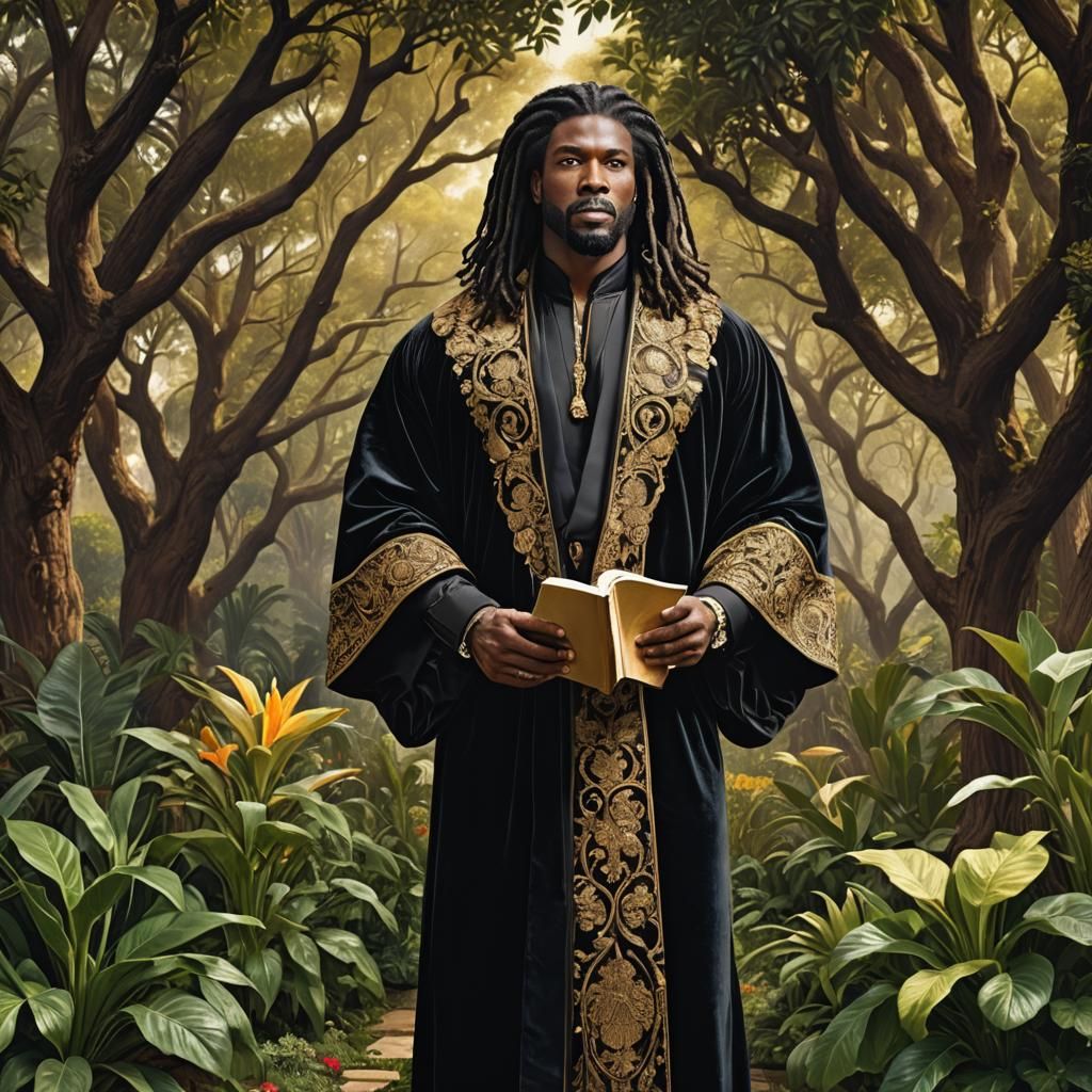 Adam in Eden with Book of Knowledge