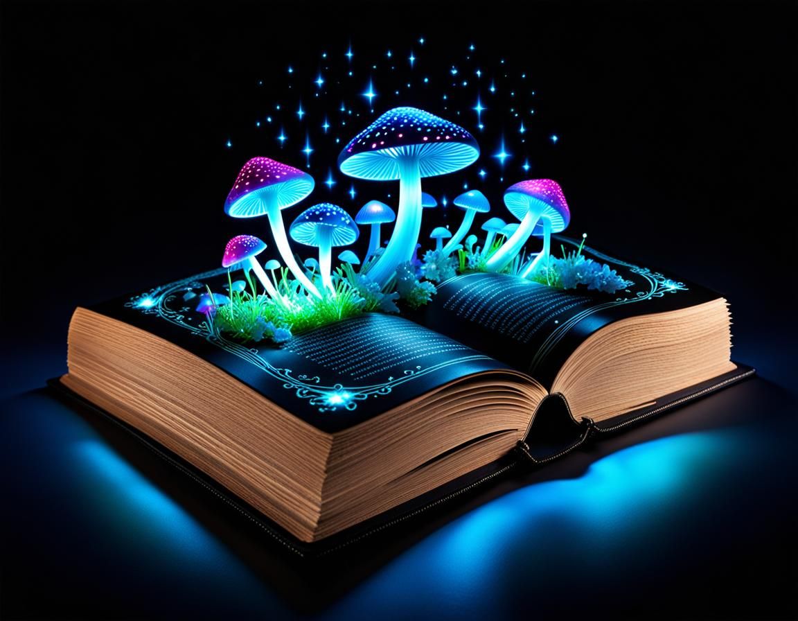 Bioluminescent Mushrooms Escape Magical Grimoire