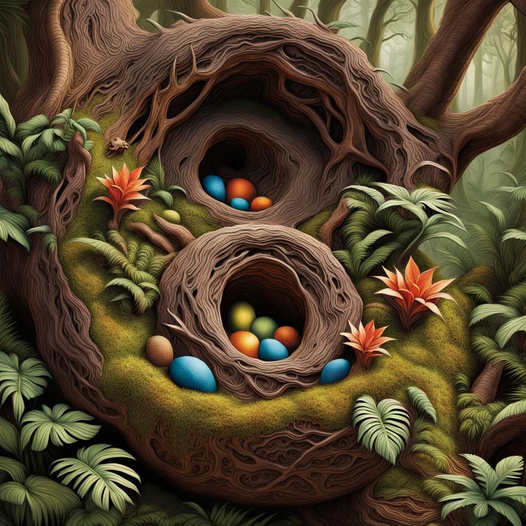 Imaginative dinosaur nests