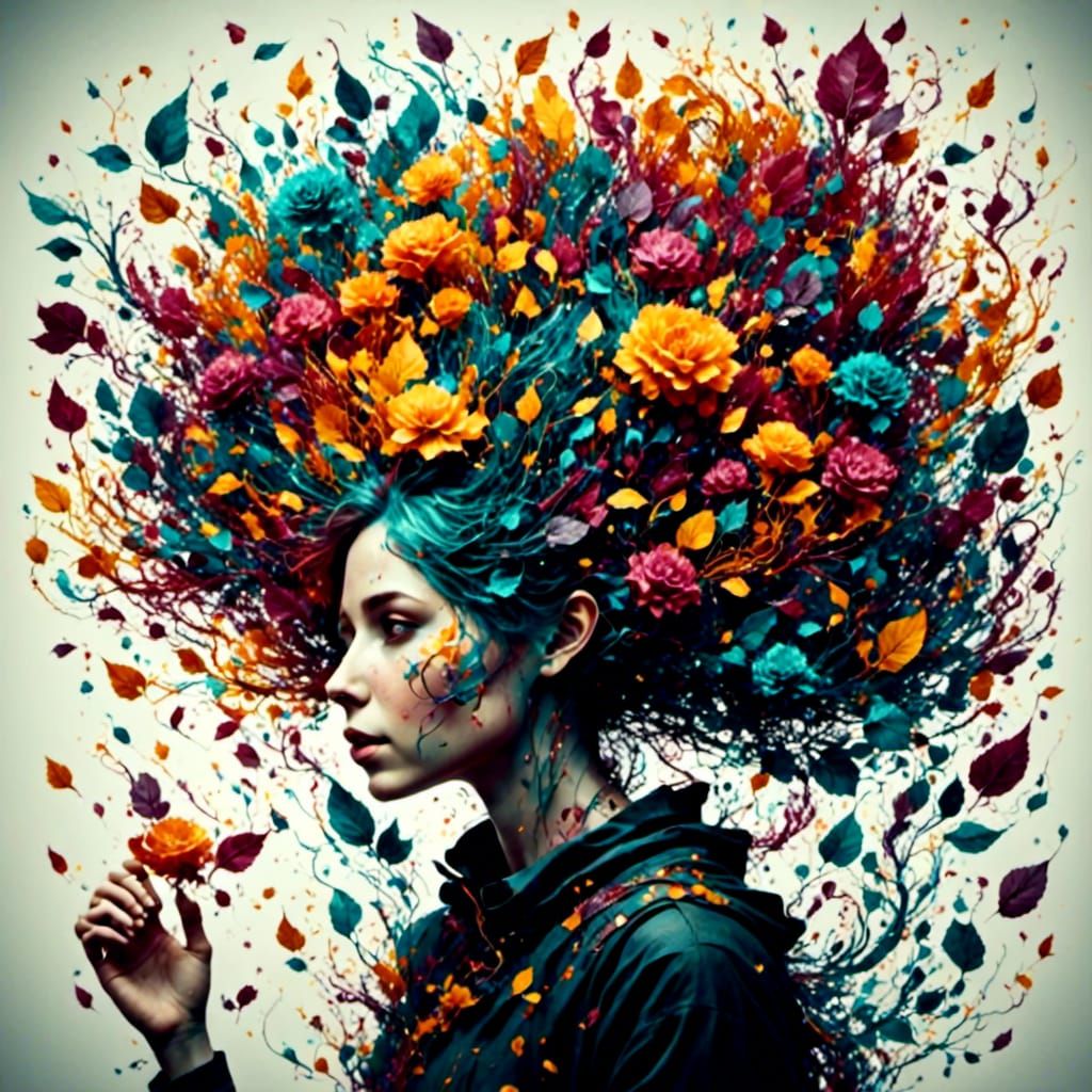 Surreal Portrait with Soft, Dreamlike Elements