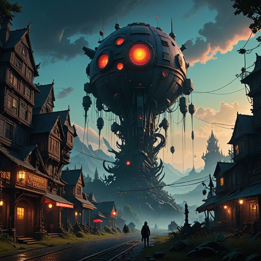 Surreal Fantasy Realm in Vibrant, Glowing Colors