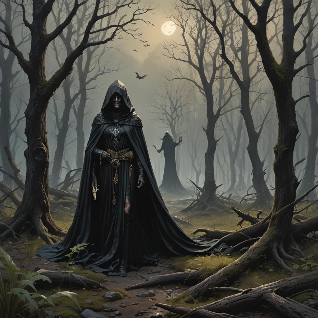 Dark Goddess of Magic in Wilderness