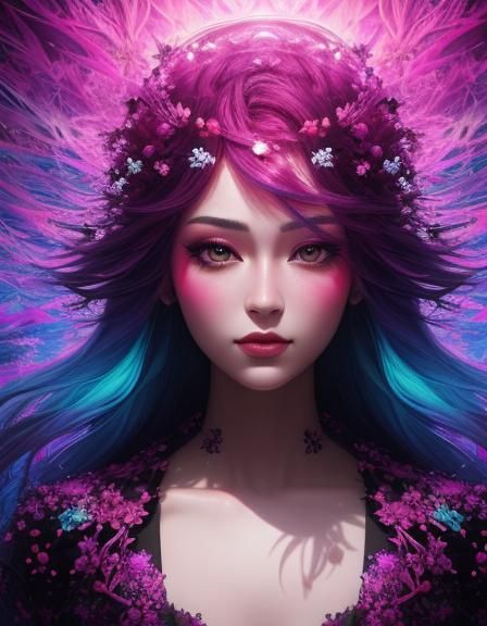 Flowery Pink/purple Lady