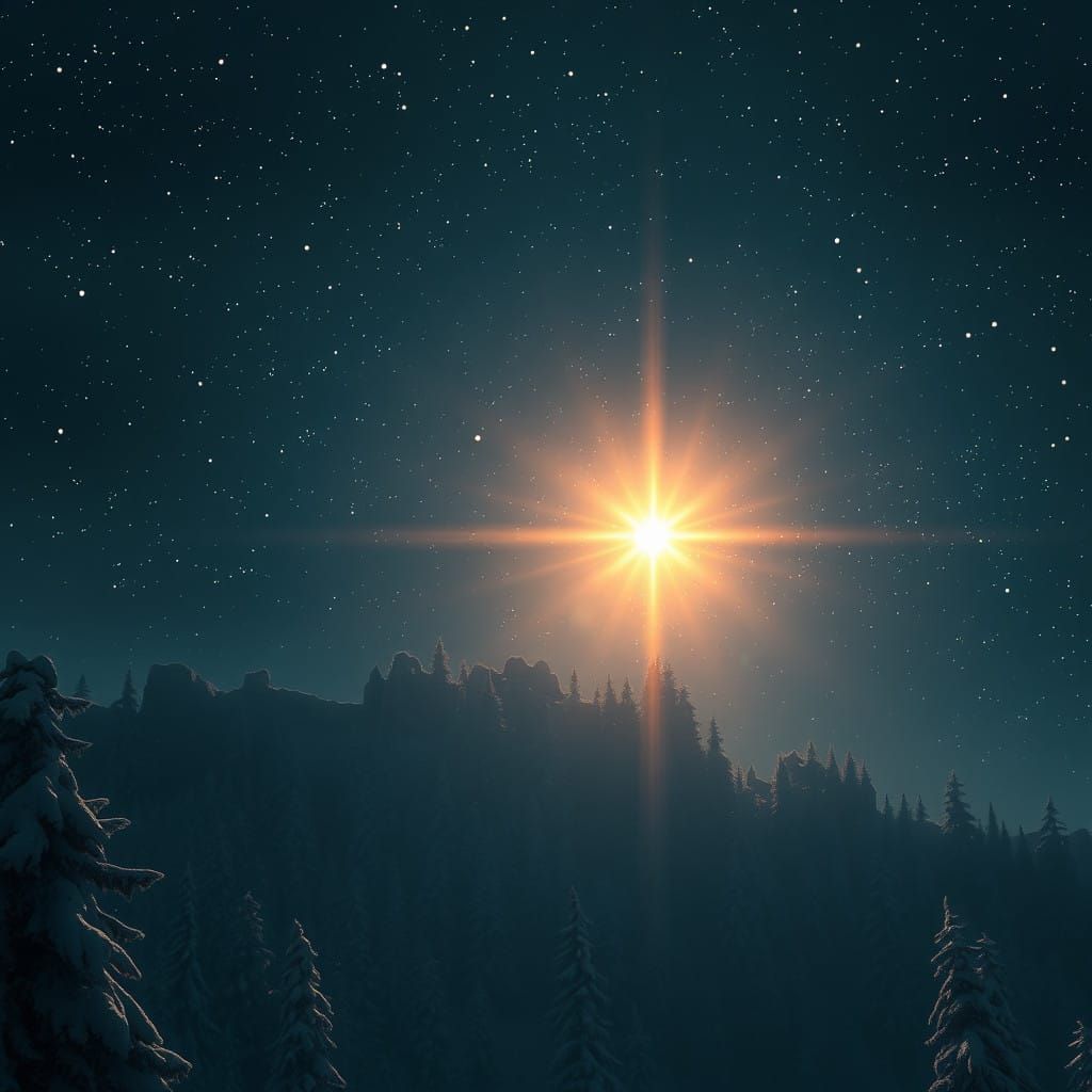 Epic Christmas Night Sky in Stunning Digital Matte Painting