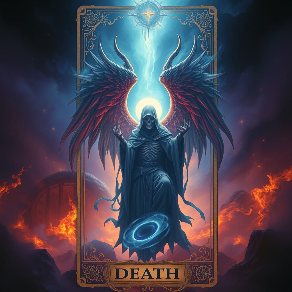 Ethereal Tarot Card in Simon Stalenhag-Inspired Realism