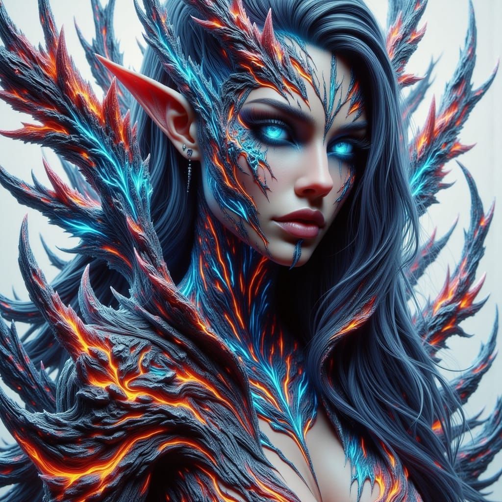 Dragon Elf Battlemage in Graffiti Art Style