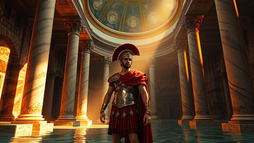 Roman Soldier in Enchanted Bathhouse