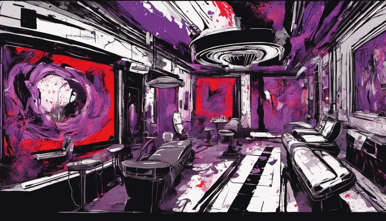 Dystopian Autonomous Dentistry in Urban Pop Art Style