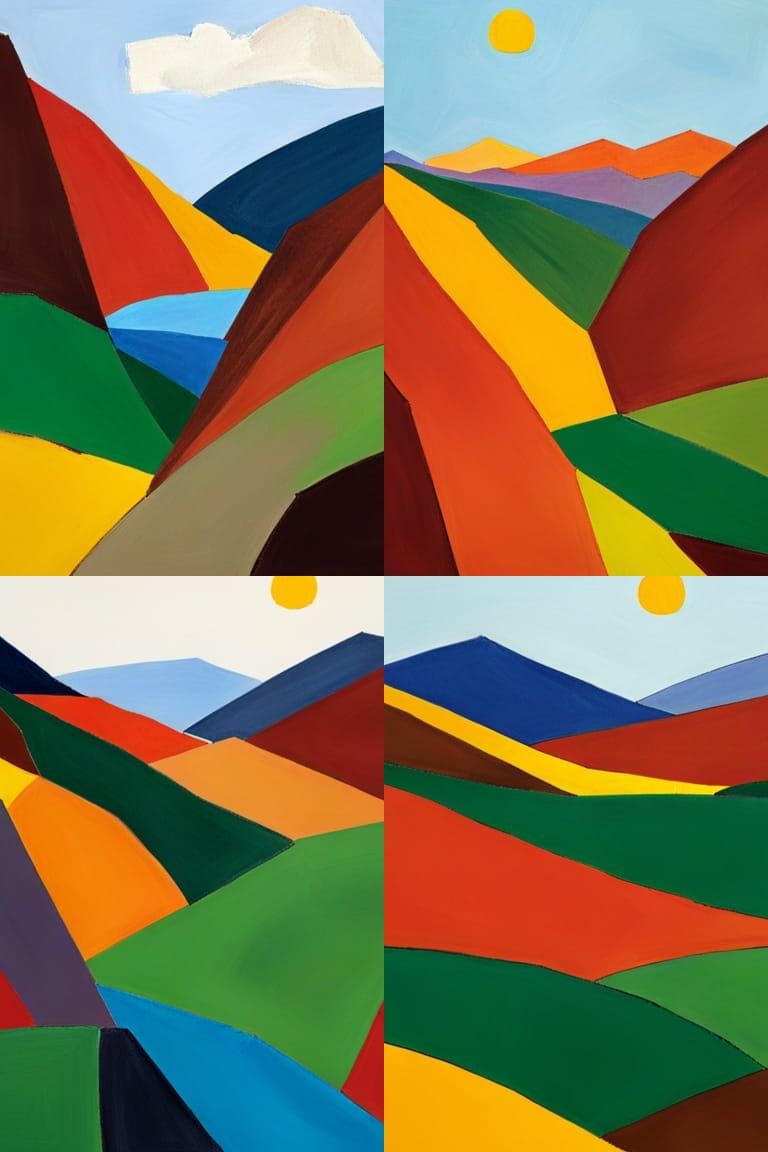 Abstract Landscape in Tapestry Style