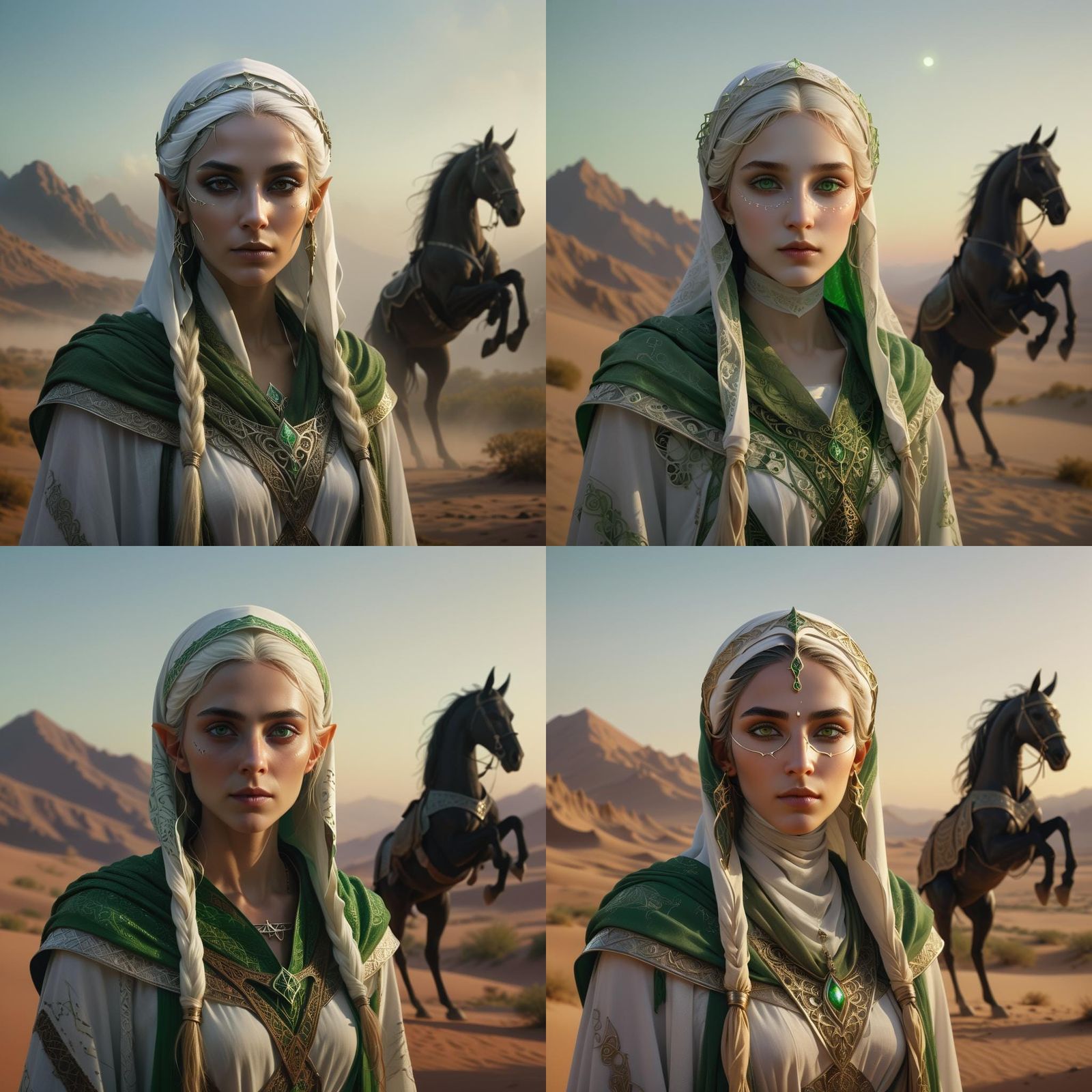 Elven Woman in Niqab: Dark Fantasy Concept Art