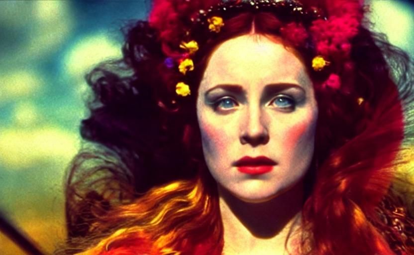 Hippie Woman as Macbeth, Juliet, Ophelia in Expressionist St...