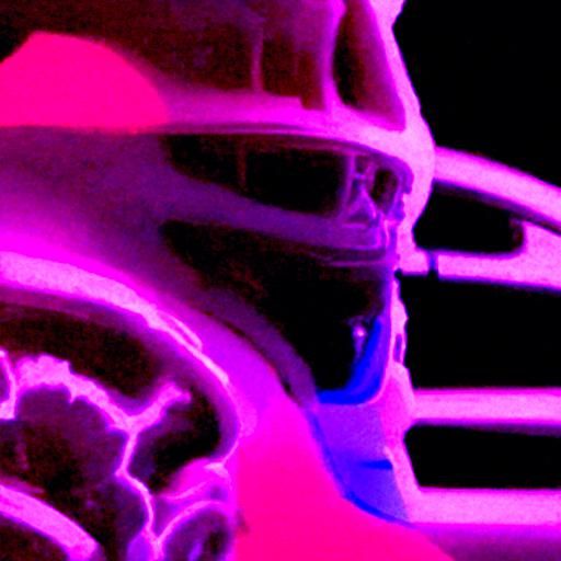 Astronaut in Giant Brain, Synthwave Neon Art