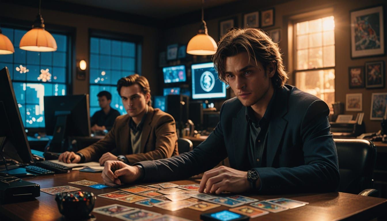 Inventors Amidst Yugioh Chaos in Cinematic 35mm Style