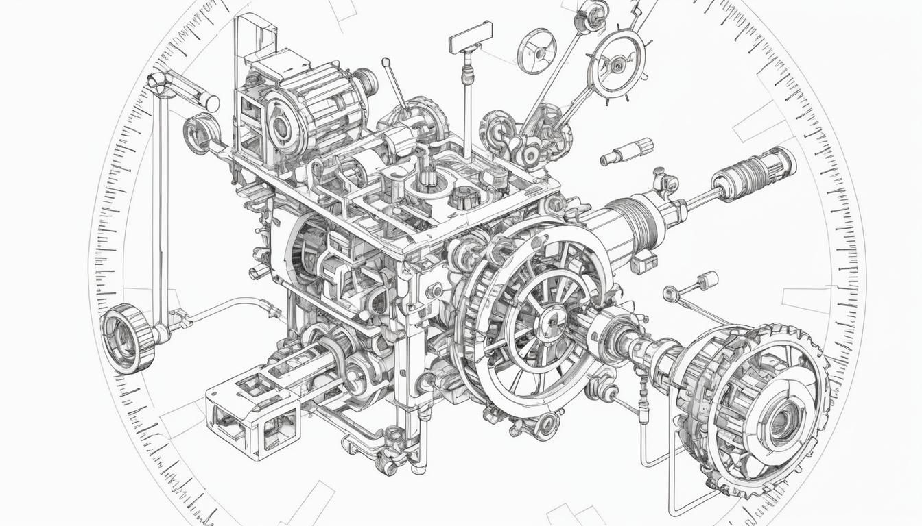 Futuristic Exploded Axonometric Illustration in High Detail