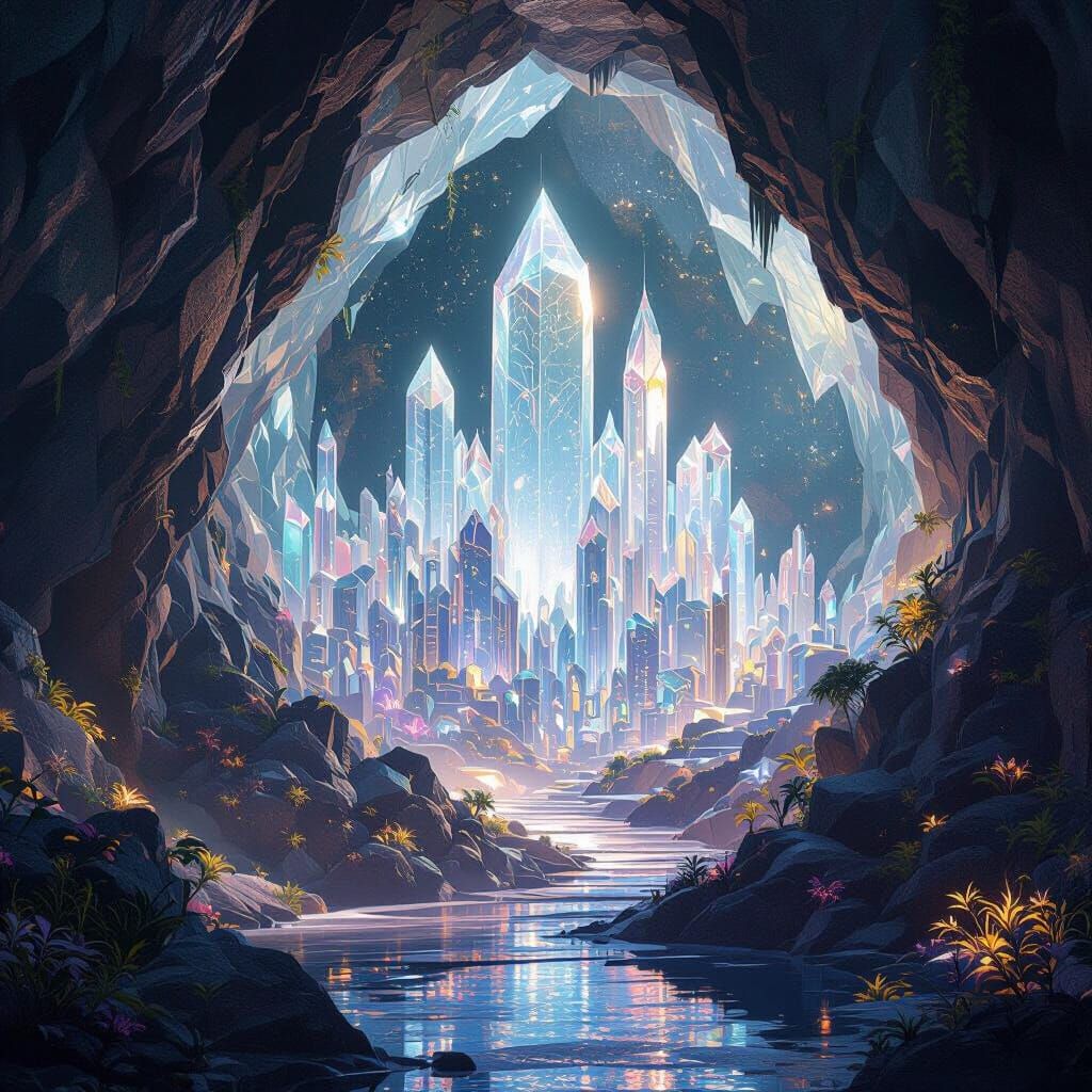Crystal City in Geode: 3D Anime Style