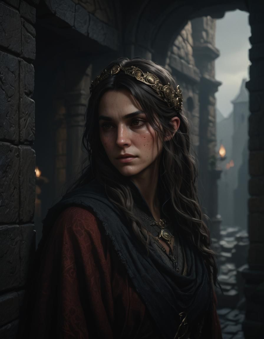 Detailed Merchant Lady in RPG Style