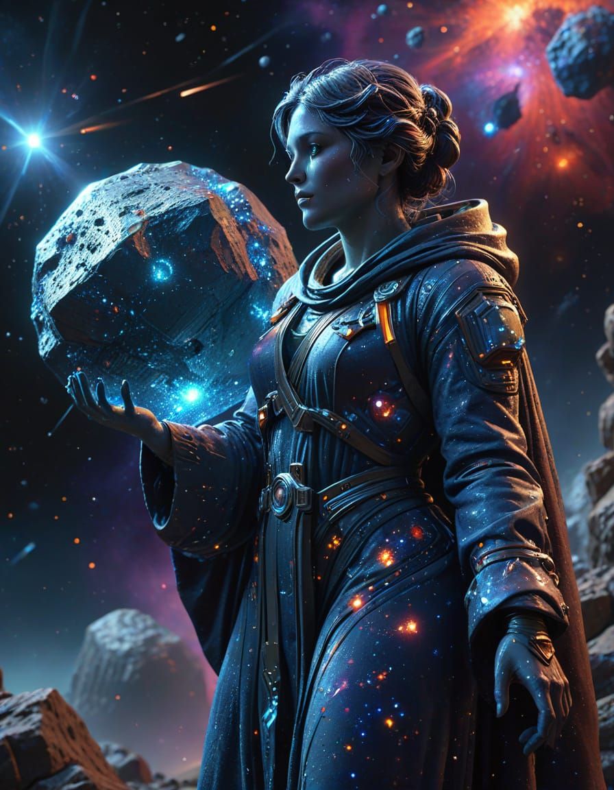 Celestial Sculptor Shapes Asteroids in Nebula Studio