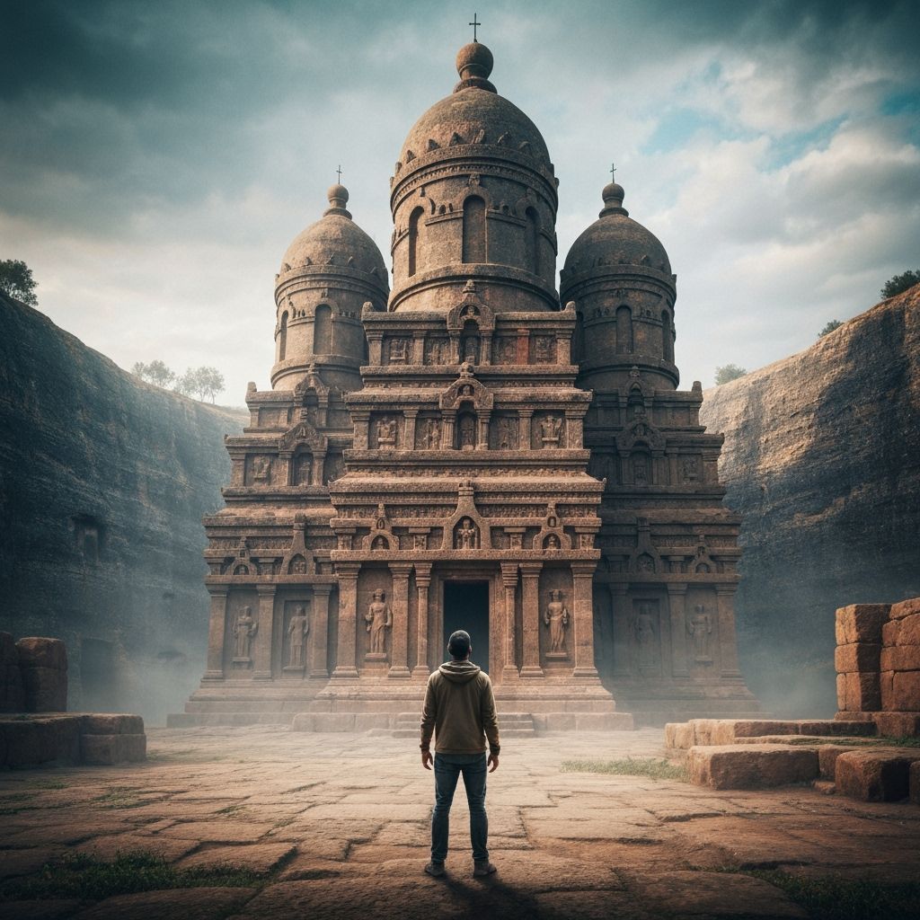 Majestic Hewn Church of Lalibela in Digital Painting Style