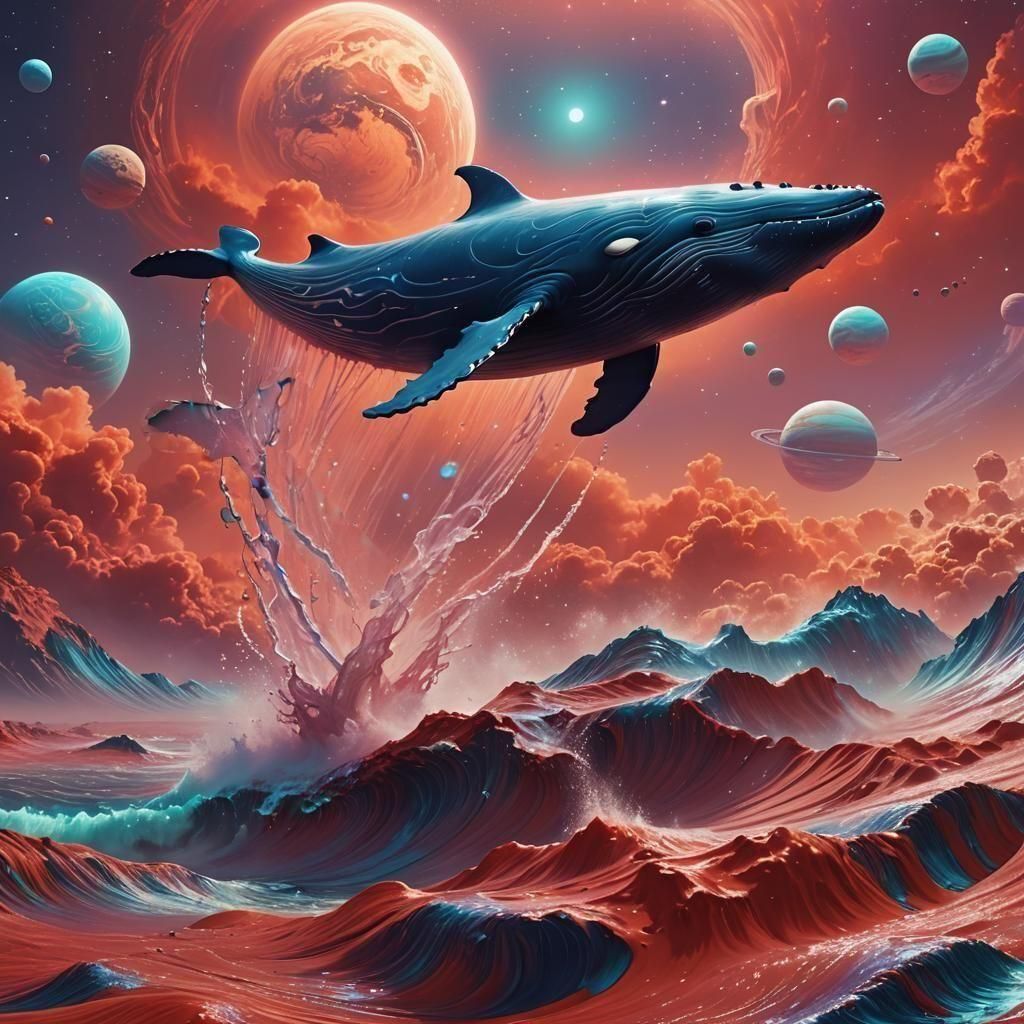 Martian Whale in Detailed 3D Anime Art