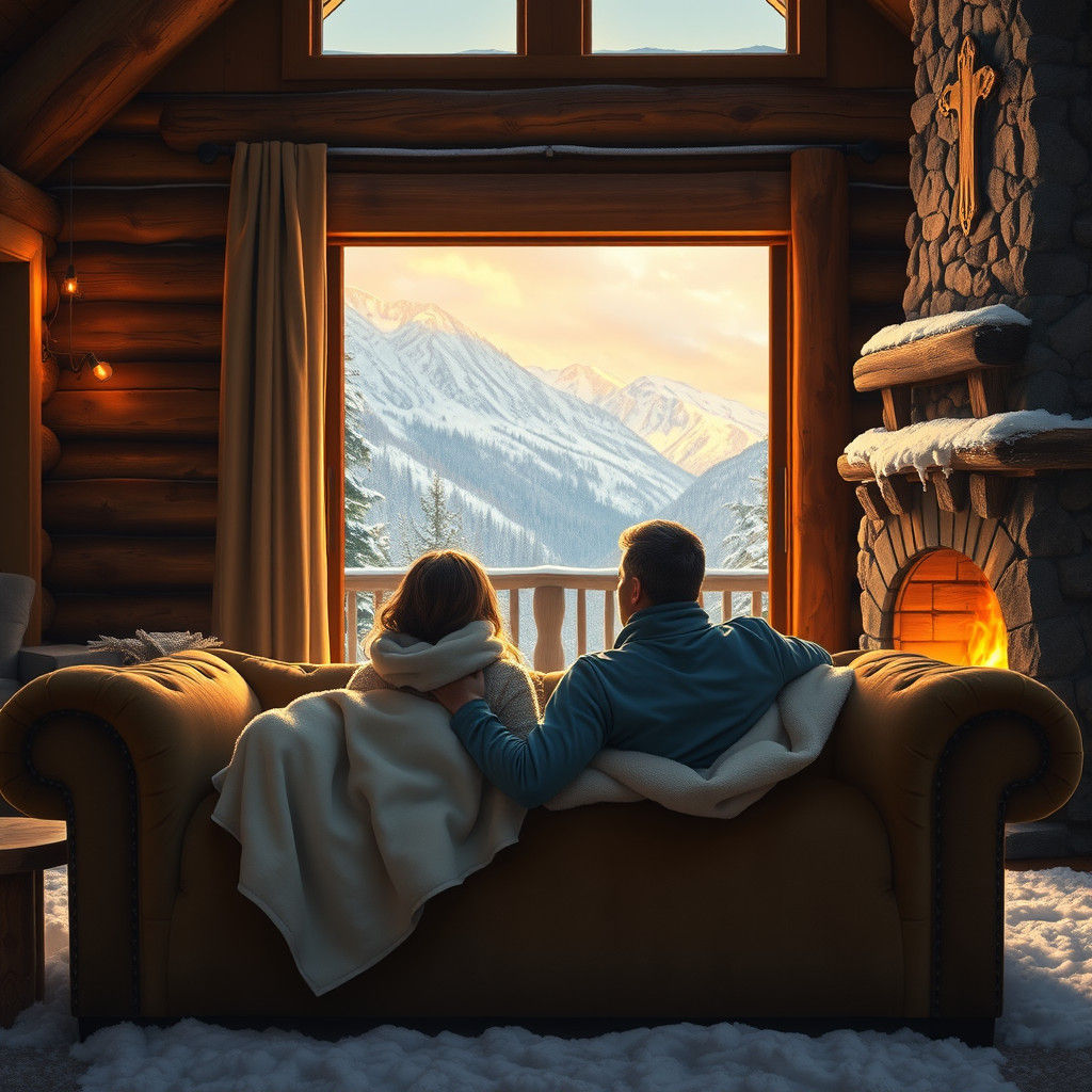 Cozy Mountain Lodge Retreat in Winter Wonderland
