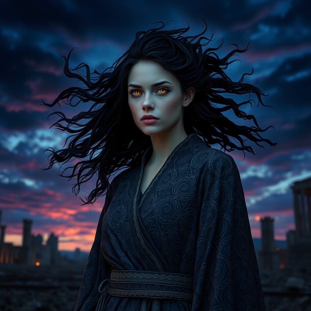 Ethereal Chaos Witch in Shifting Forms