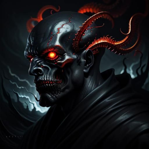 Ominous Octomus in Final Form: Surreal Dark Fantasy Art