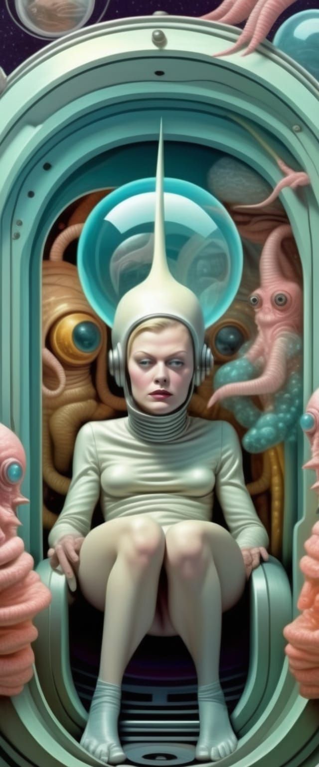 Claustrophobic Starship Pilot Hallucination in Retro-Futuris...