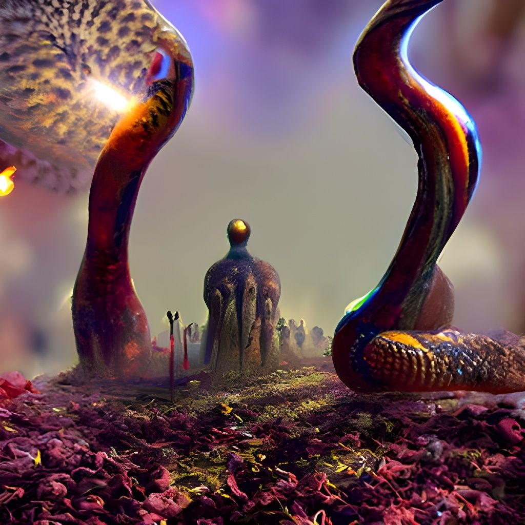 Serpents' Path: Hyperrealistic Snake Landscape