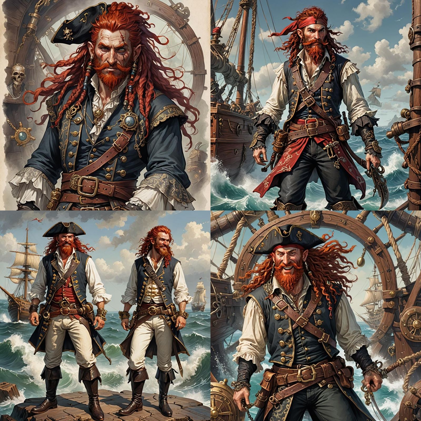 Firbolg Pirate Captain in Detailed Matte Painting