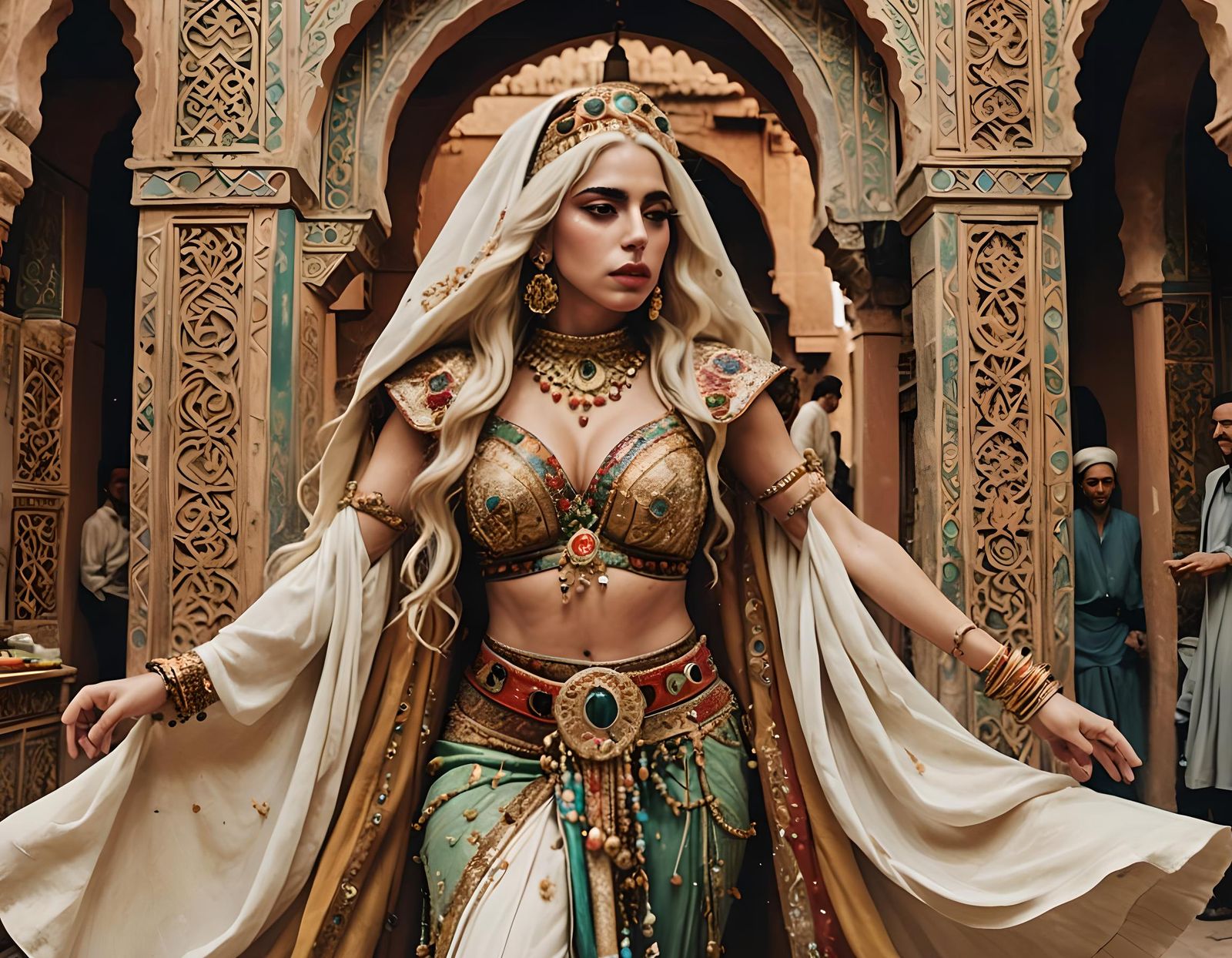 Lady Gaga Belly Dancer in Morocco: Vintage Style