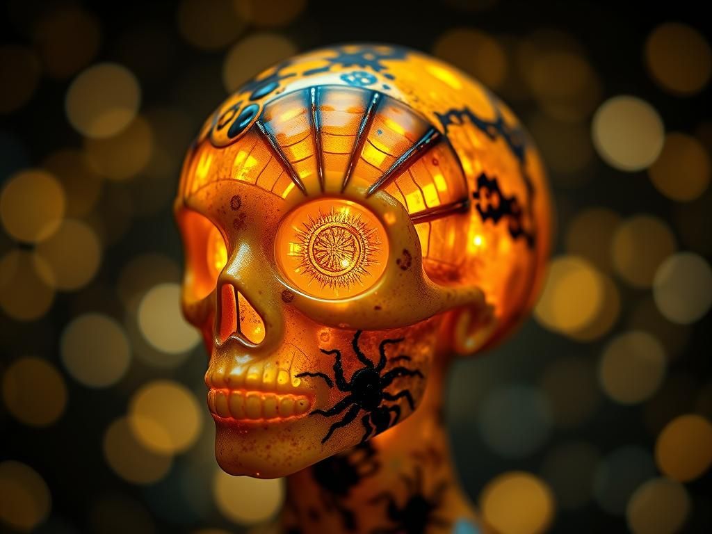 Bumblebee Jasper Head with Moissanite Eyes