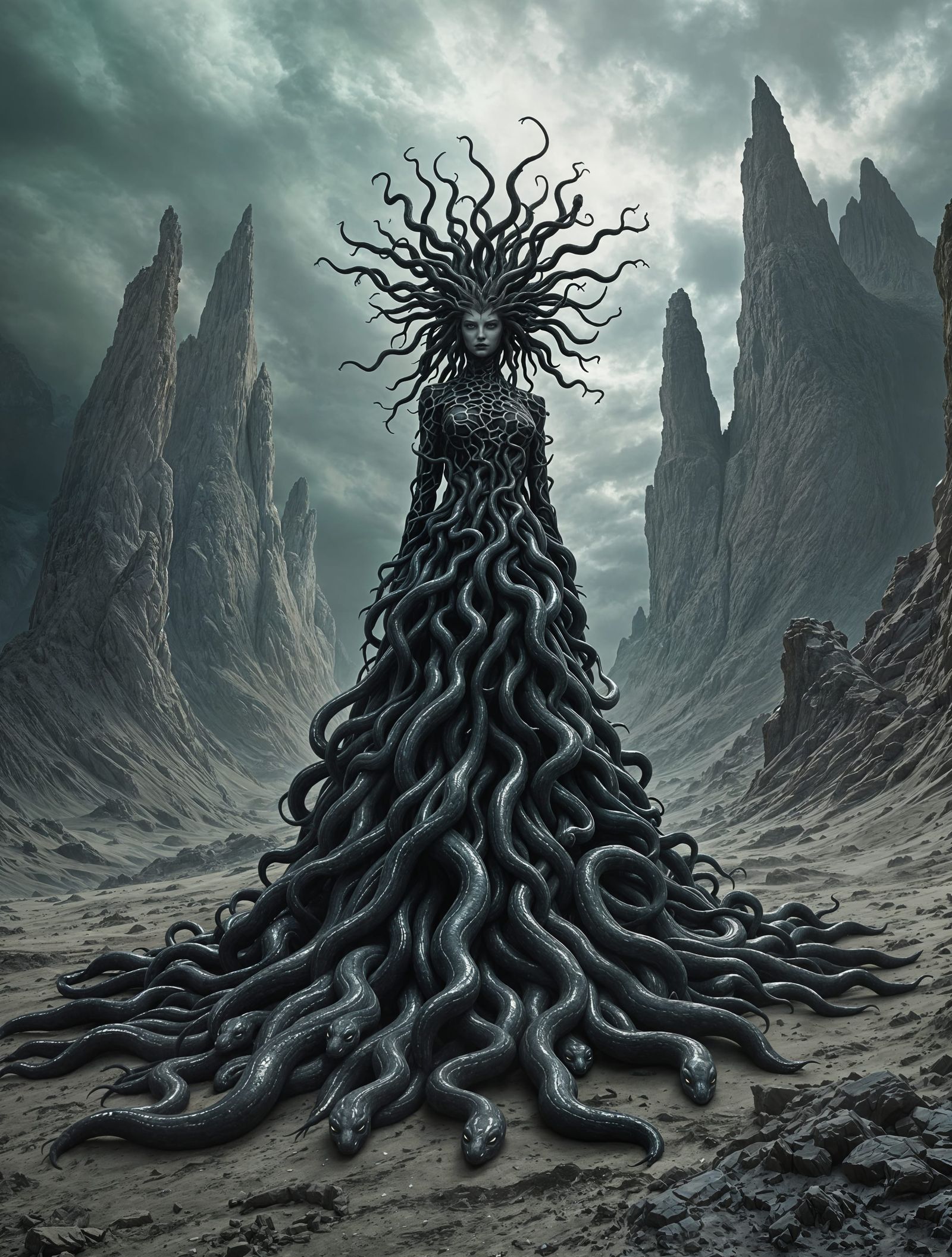 Primal Forces Unleashed: Medusa in a Realm of Darkness