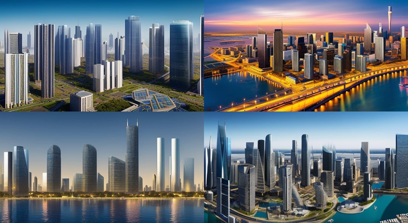 Dystopian Cityscape: Ultrarealistic Digital Art