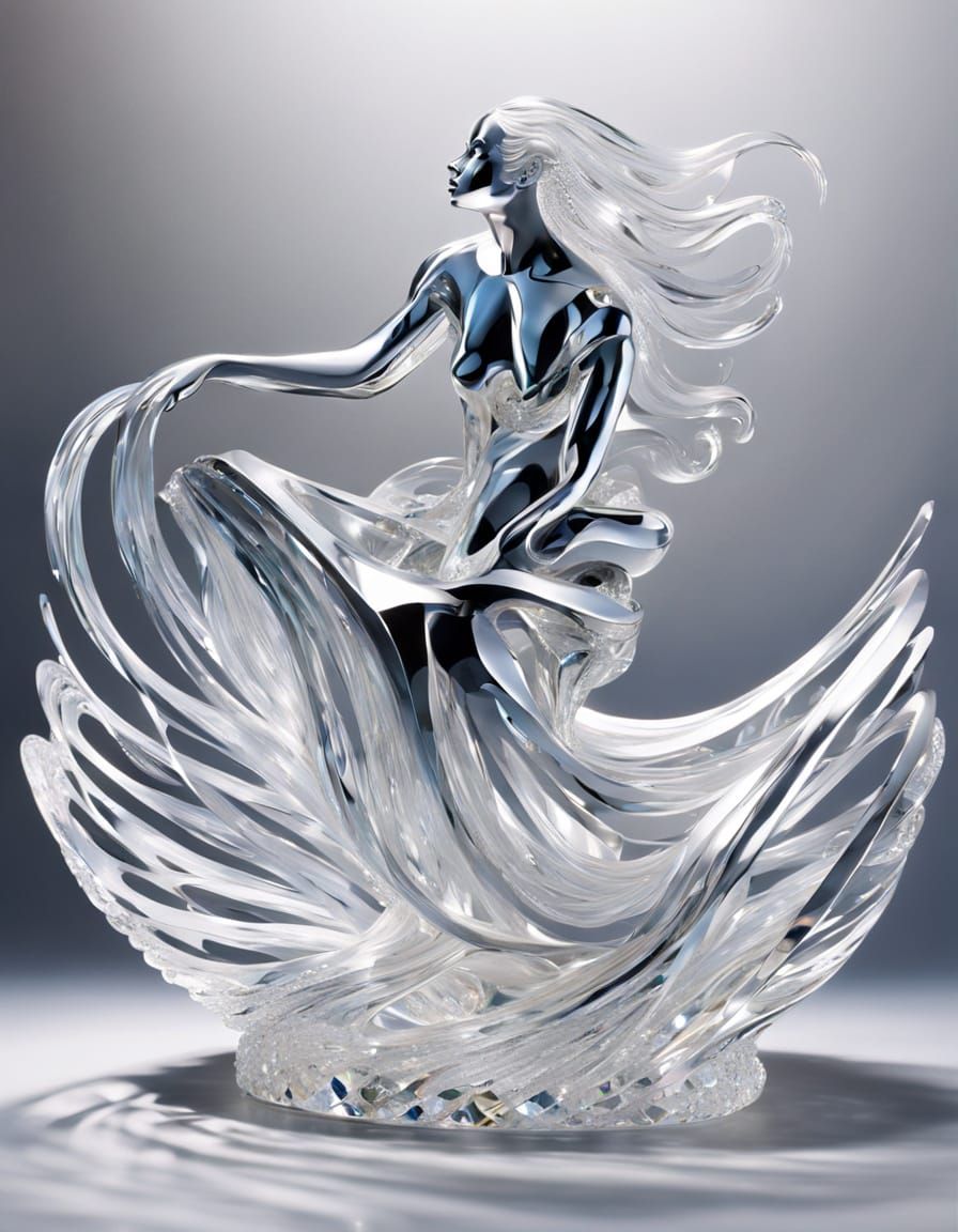 Elegant Swarovski-Inspired Crystal Form in Lotus Position