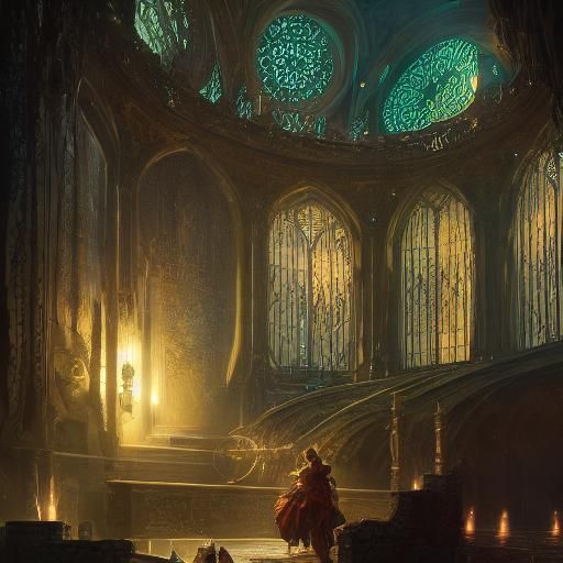 Elf Archer and Dragon: Dark Fantasy Art