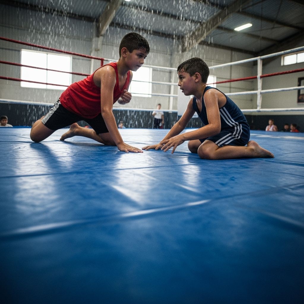 First-Person View of Young Boxer Training in Ring
